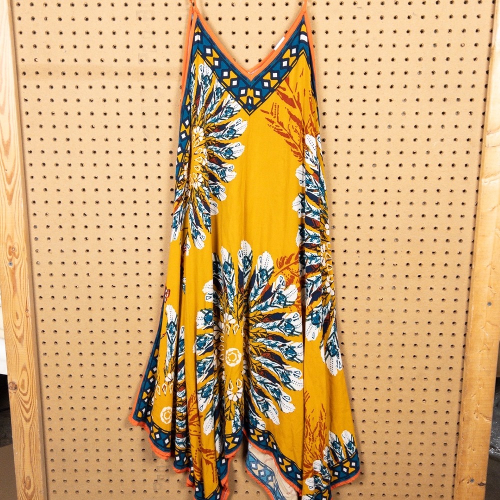 Jealous Tomato Mustard Yellow Floral Print Midi Dress